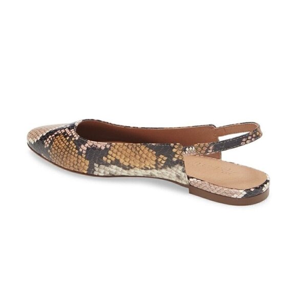 NEW Madewell The Margot Slingback Flats Shoes Snake Embossed Leather Size 9 - Picture 2 of 6